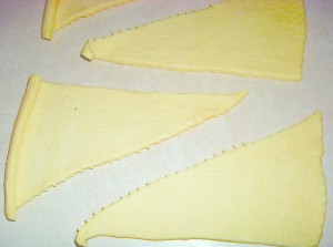 Unrolled crescent roll dough